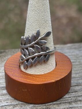 Sterling Silver Leaf Wrap Ring - Silver Leaf Design